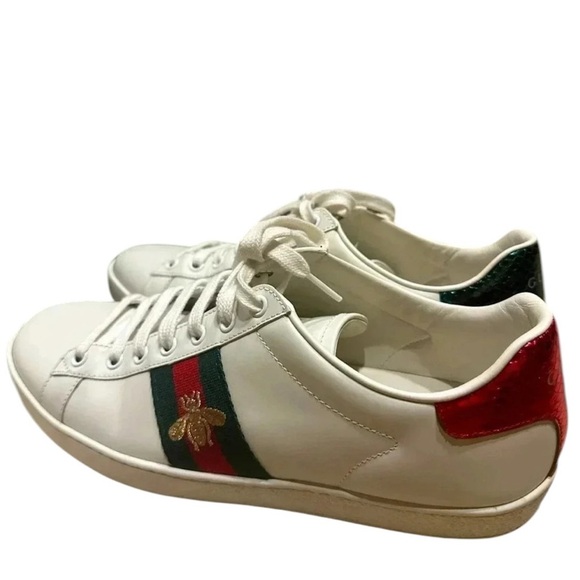 Gucci Ace Bee Embroidered Sneakers size 40(unisex)*AUTHENTIC* - Picture 1 of 14